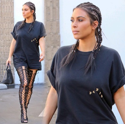 Kim Kardashian steps out in Tshirt and new hairdo