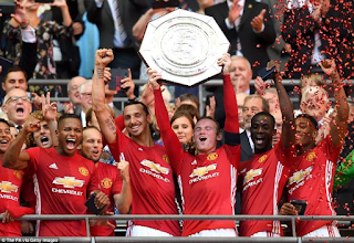 Community Shield: Jose Mourinho and Zlatan Ibrahimovic win first trophy of Man U career after 2-1 win over Leicester (photos)