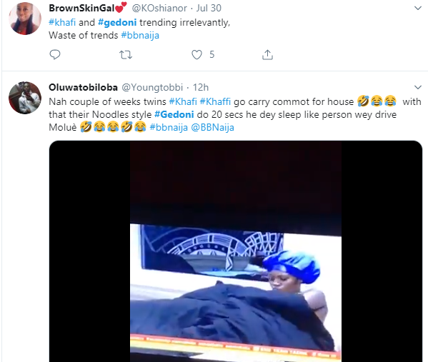 BBNaija: Nigerians react as Khafi moans while having sex with Gedoni again (videos)
