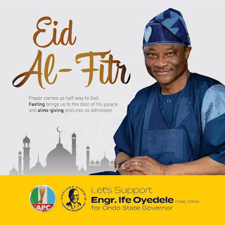 #Eid-al-Fitr: Oyedele Greets Muslims, Urges them to Continue to Pray for World Peace
