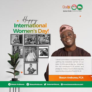 #IWD2024: PDP Guber Aspirant, Bosun Arebuwa Felicitates Ondo Women