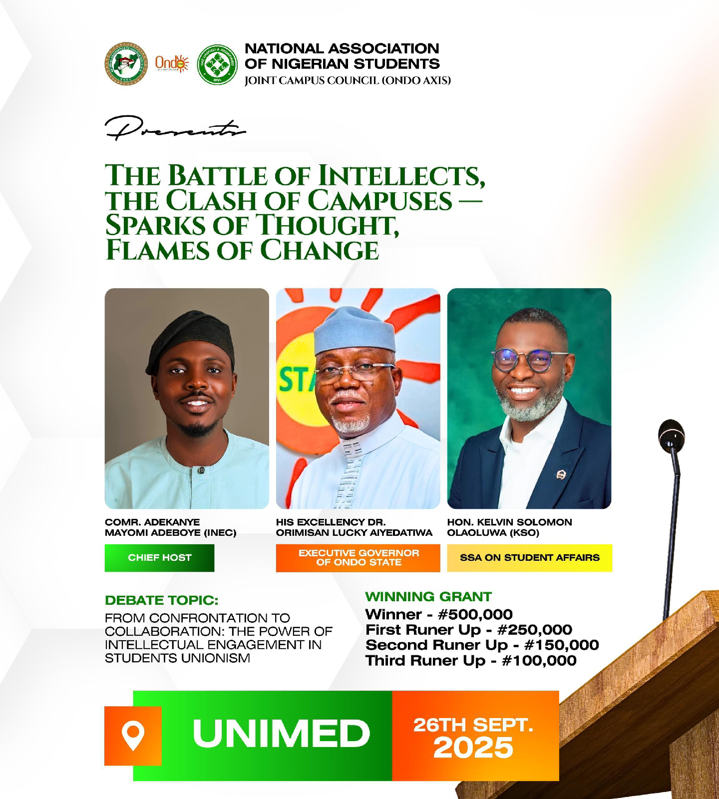 ₦1 Million Up For Grabs As Ondo Campuses Clash In NANS Sponsored Intellectual Showdown